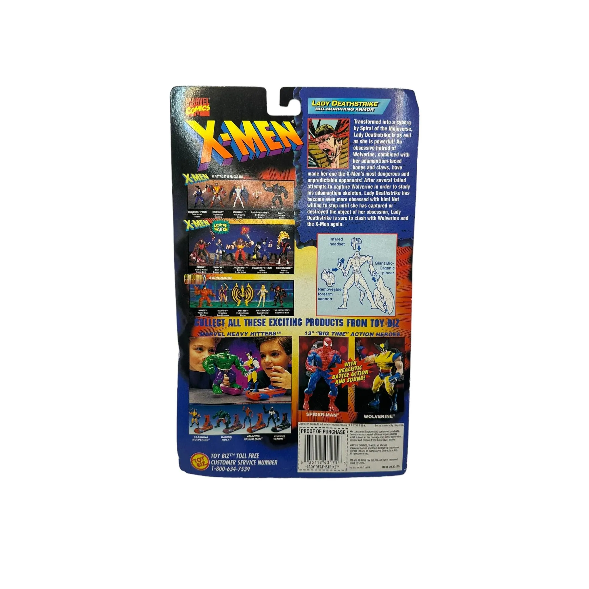 1996 TOYBIZ X-MEN BATTLE BRIGADE LADY DEATHSTRIKE AF