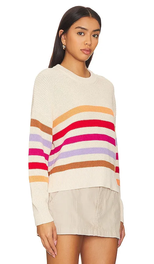525 Ida Button Shoulder Rib Pullover Sweater in Cream