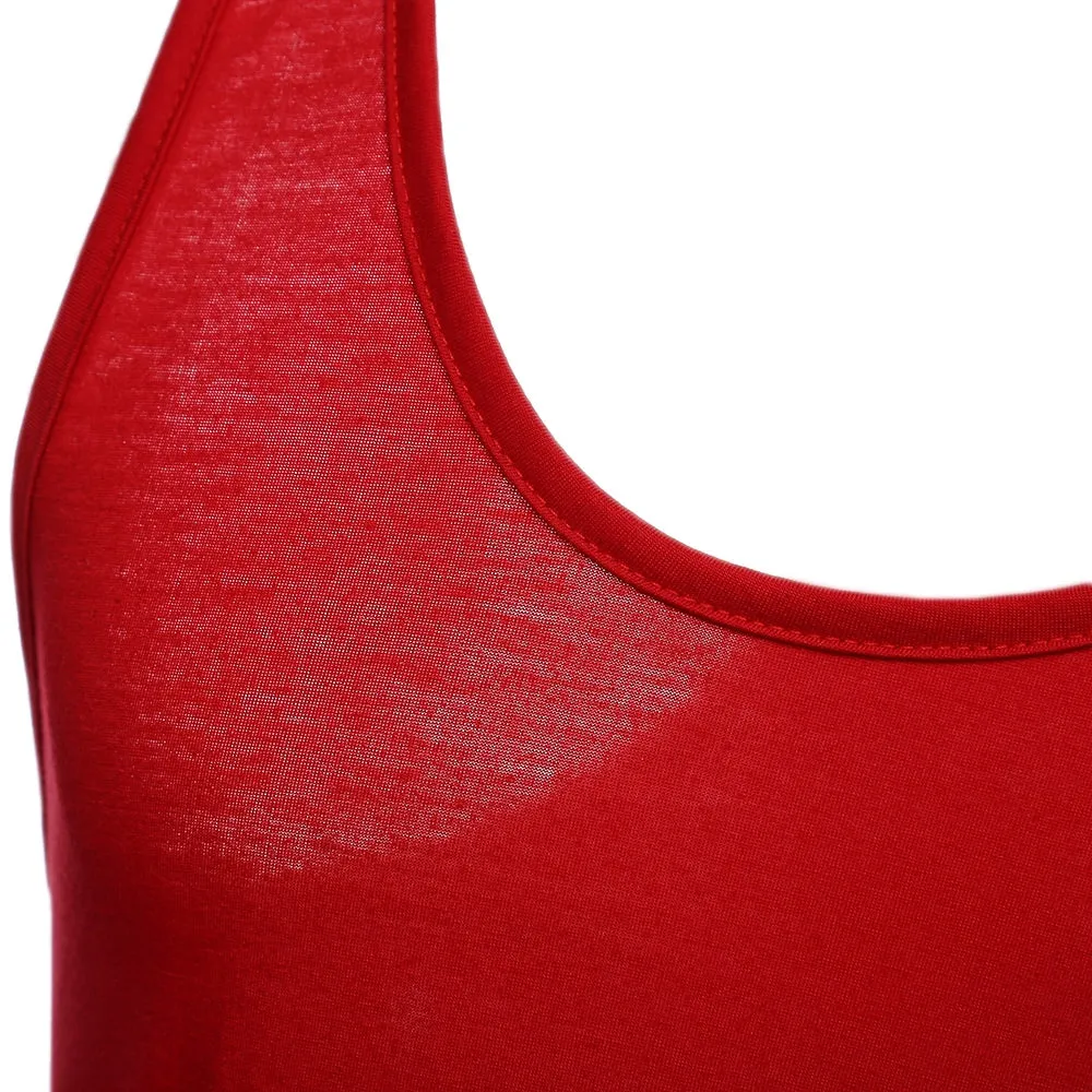 Active Scoop Collar Printed Cotton Blend Racerback Gym Tank for Men