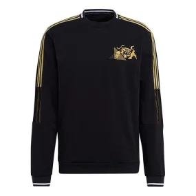 adidas Juve Cny Cr Swt Football Sports Embroidery Crew Neck Men's Black Sweatshirt, black