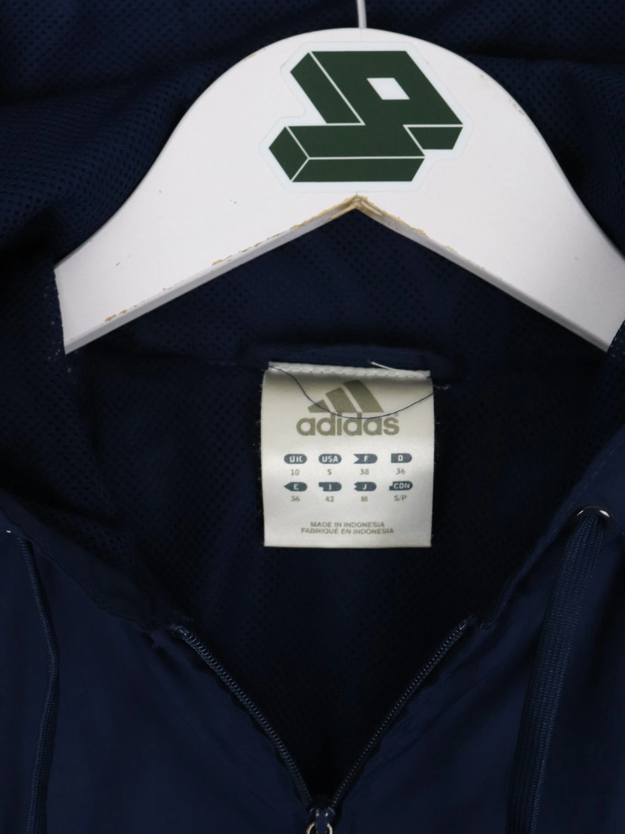 Adidas Windbreaker Womens Small Blue Hooded