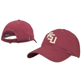 Adjustable Relaxed Twill Cap with Stacked FSU Garnet by Legacy