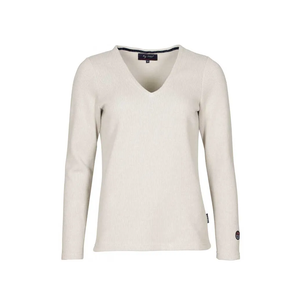 Agatha Langærmet V-Hals Pullover - Grå Melange