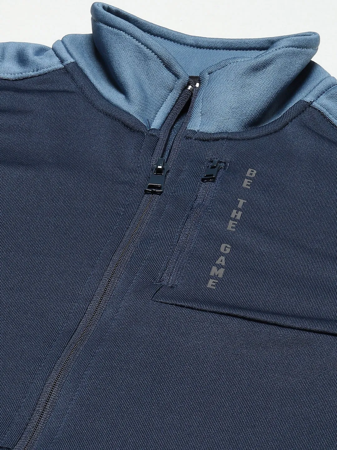 Mens Blue Colorblock Running Jacket for Alcis Sportswear
