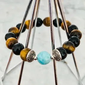 Amazonite, Black Tourmaline & Tigereye Men Bracelet