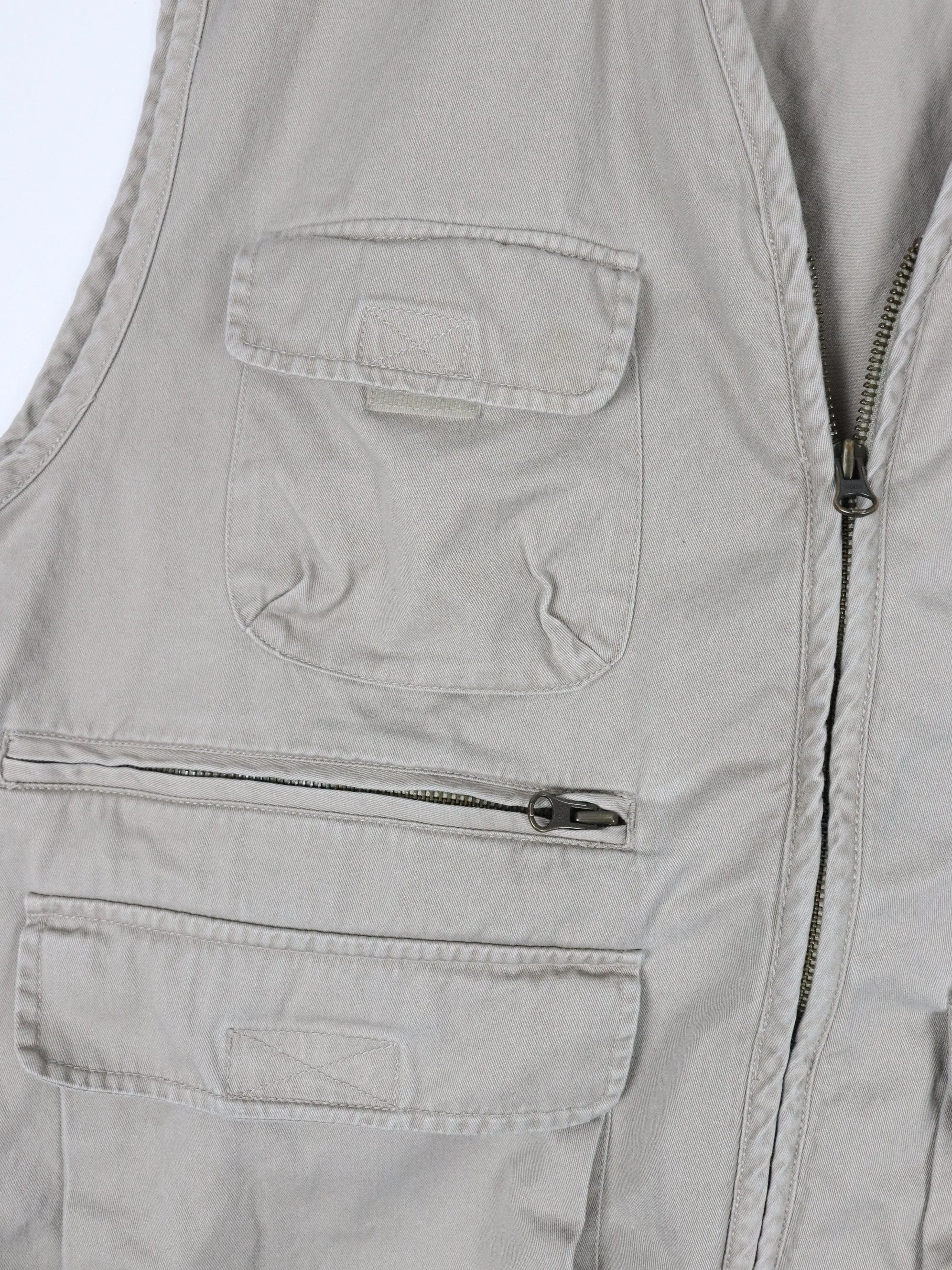 Basic Red Vest Mens Medium Beige Fishing Outdoors