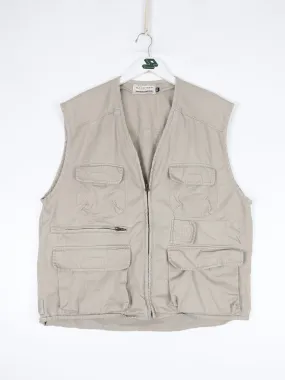 Basic Red Vest Mens Medium Beige Fishing Outdoors