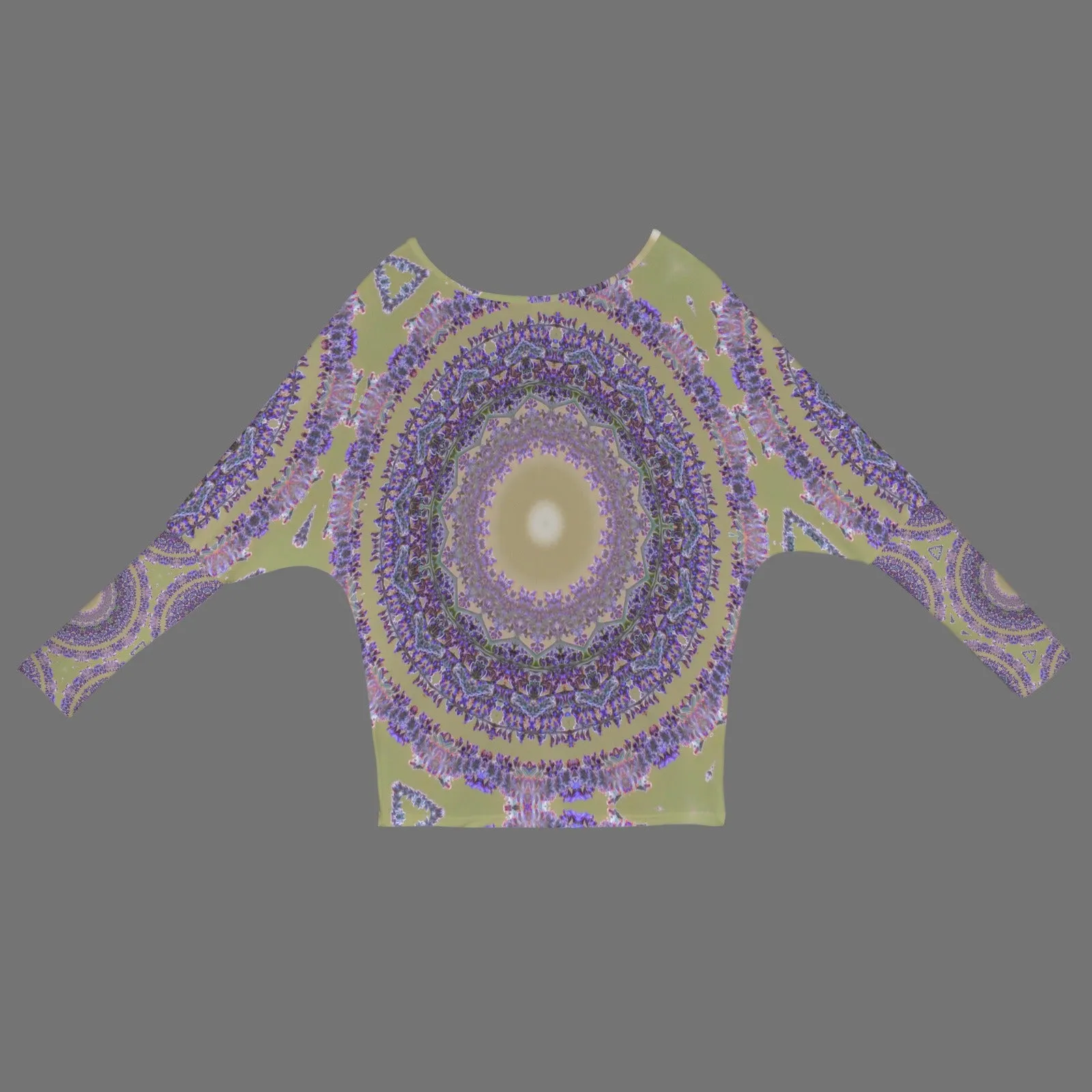 Batwing Long Sleeve Sweater Purple Green