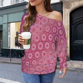 Batwing Long Sleeve Sweater Raspberry Swirl