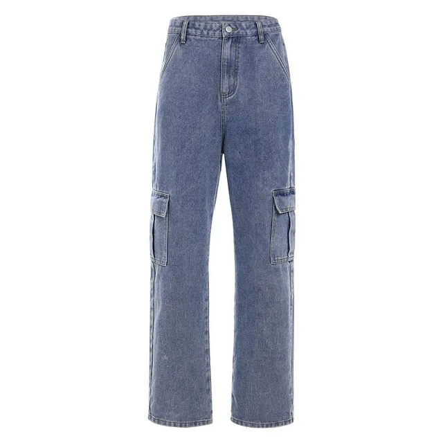 Big Pockets Straight Baggy Jeans