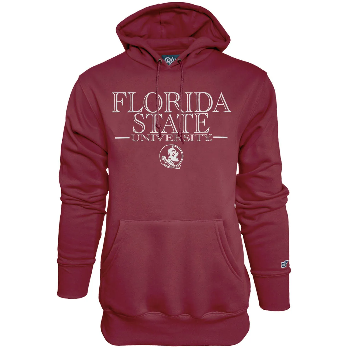 Blue 84 Adult/Unisex Florida State University Seminole Logo Design Fleece Hoodie - Garnet