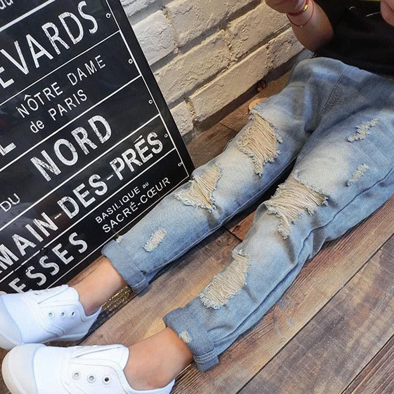 Boy's & Girls Ripped Jeans