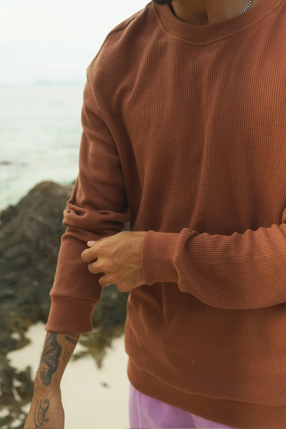 Brown Heavyweight Waffle Full Sleeves
