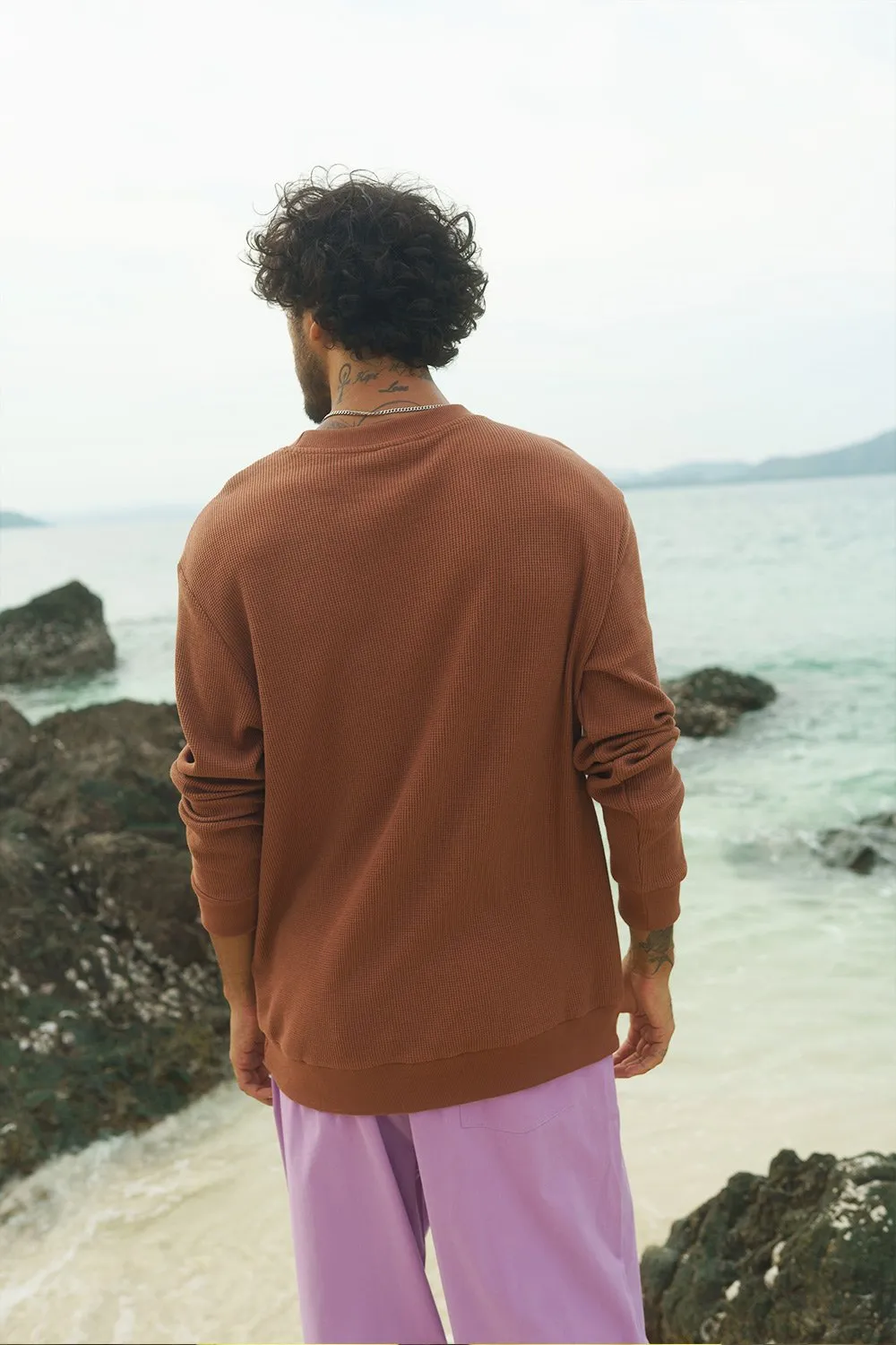 Brown Heavyweight Waffle Full Sleeves