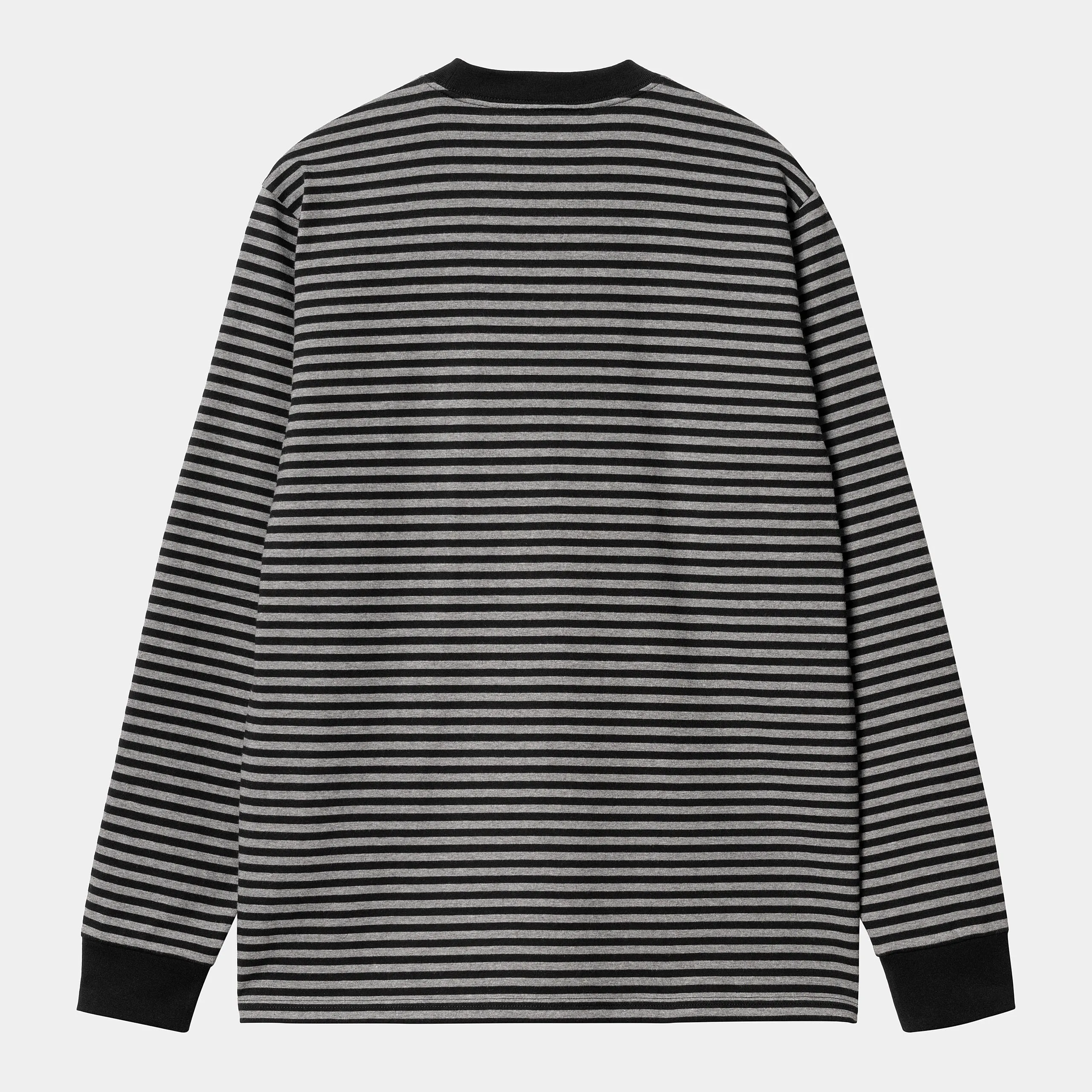 Carhartt L/S Verner Stripe Pocket T-shirt Black / Dark Grey Heather