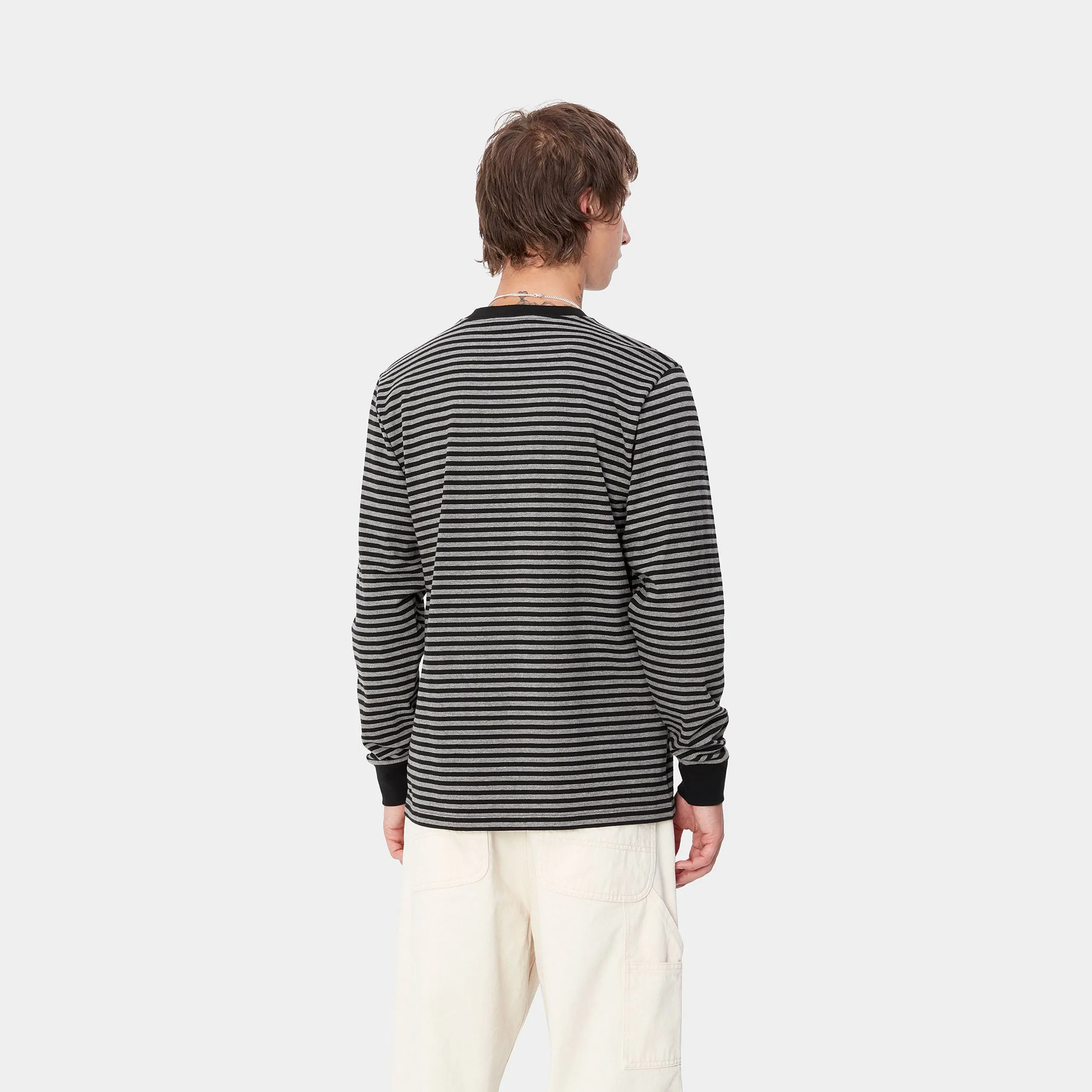 Carhartt L/S Verner Stripe Pocket T-shirt Black / Dark Grey Heather