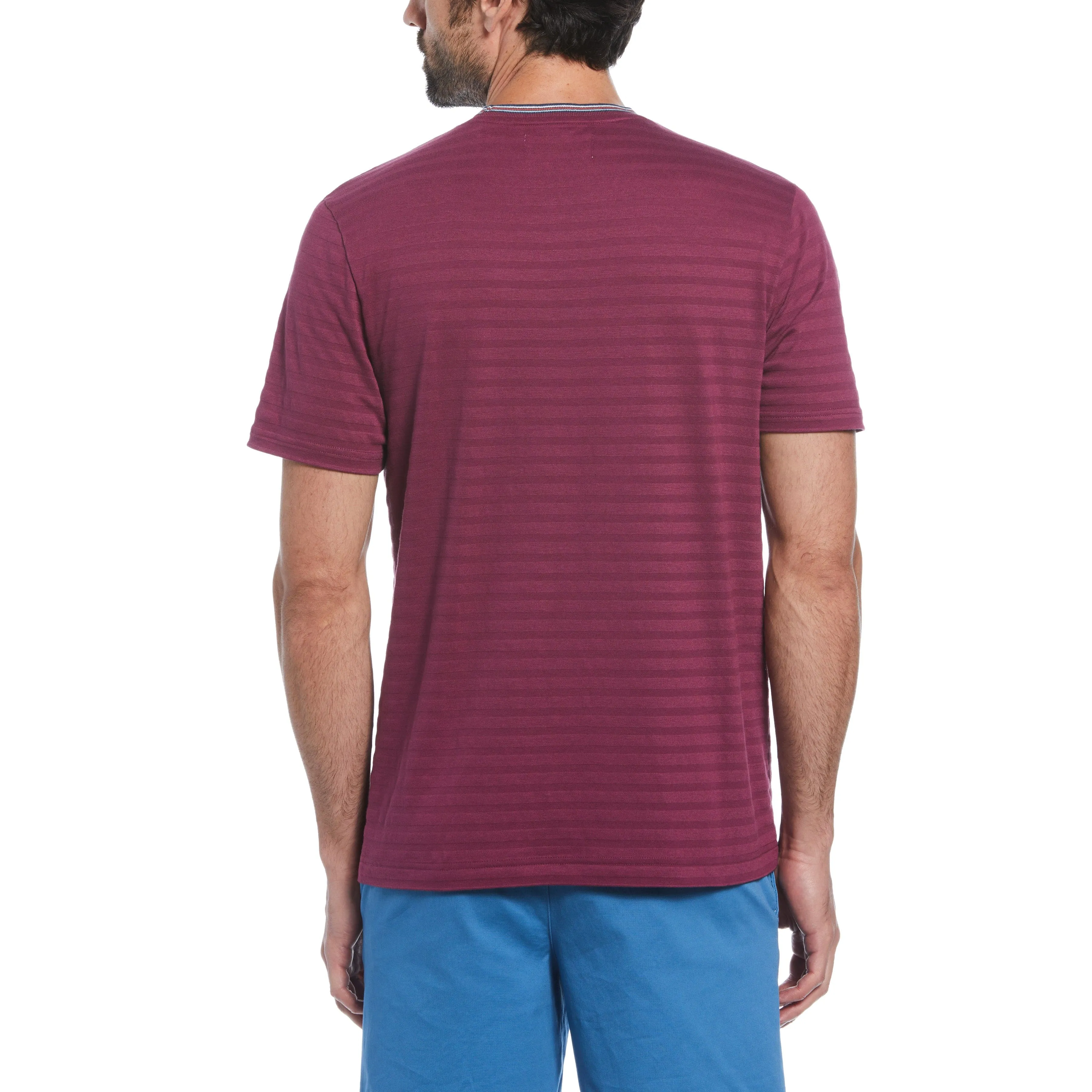 Cotton Jacquard Solid Tipping Tee