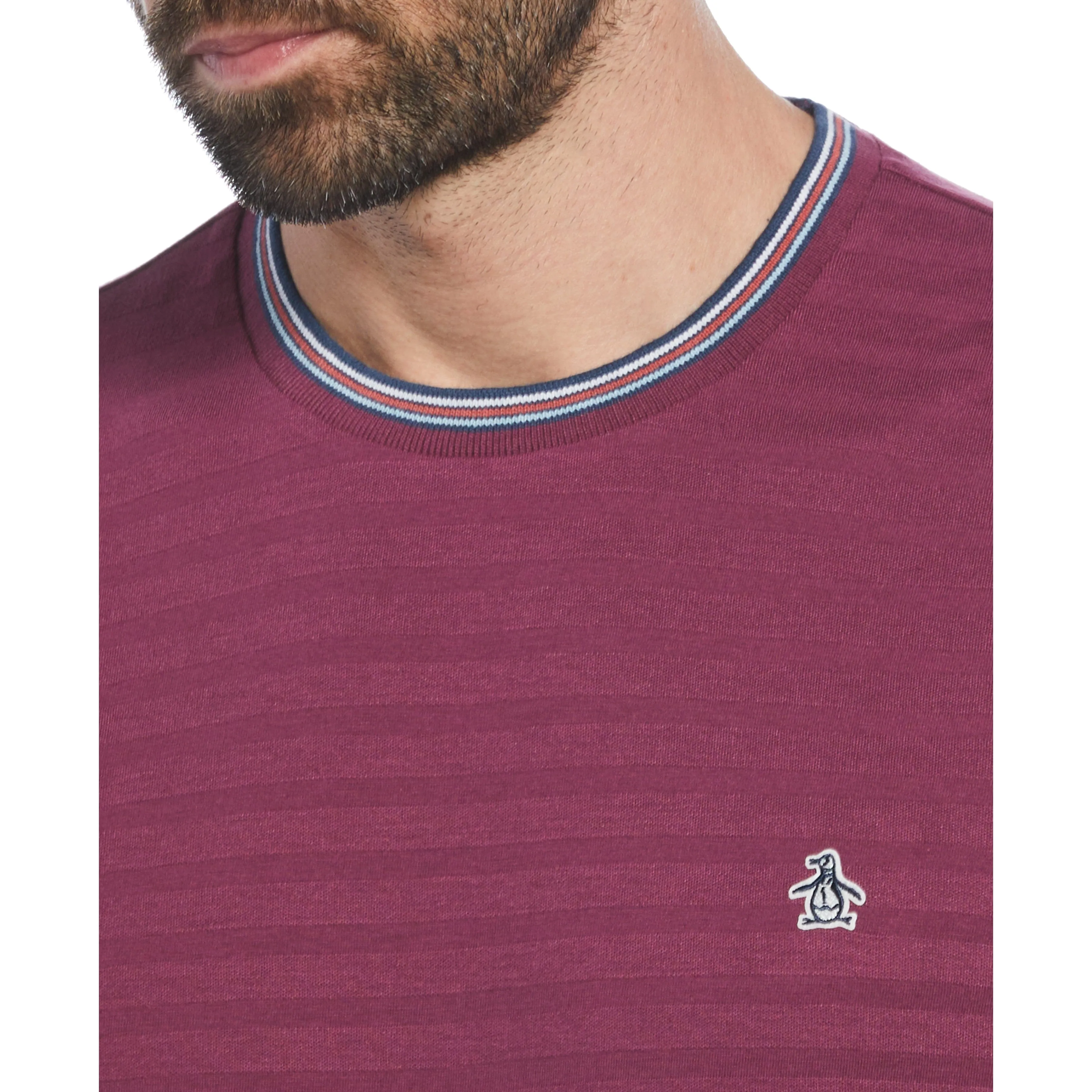 Cotton Jacquard Solid Tipping Tee