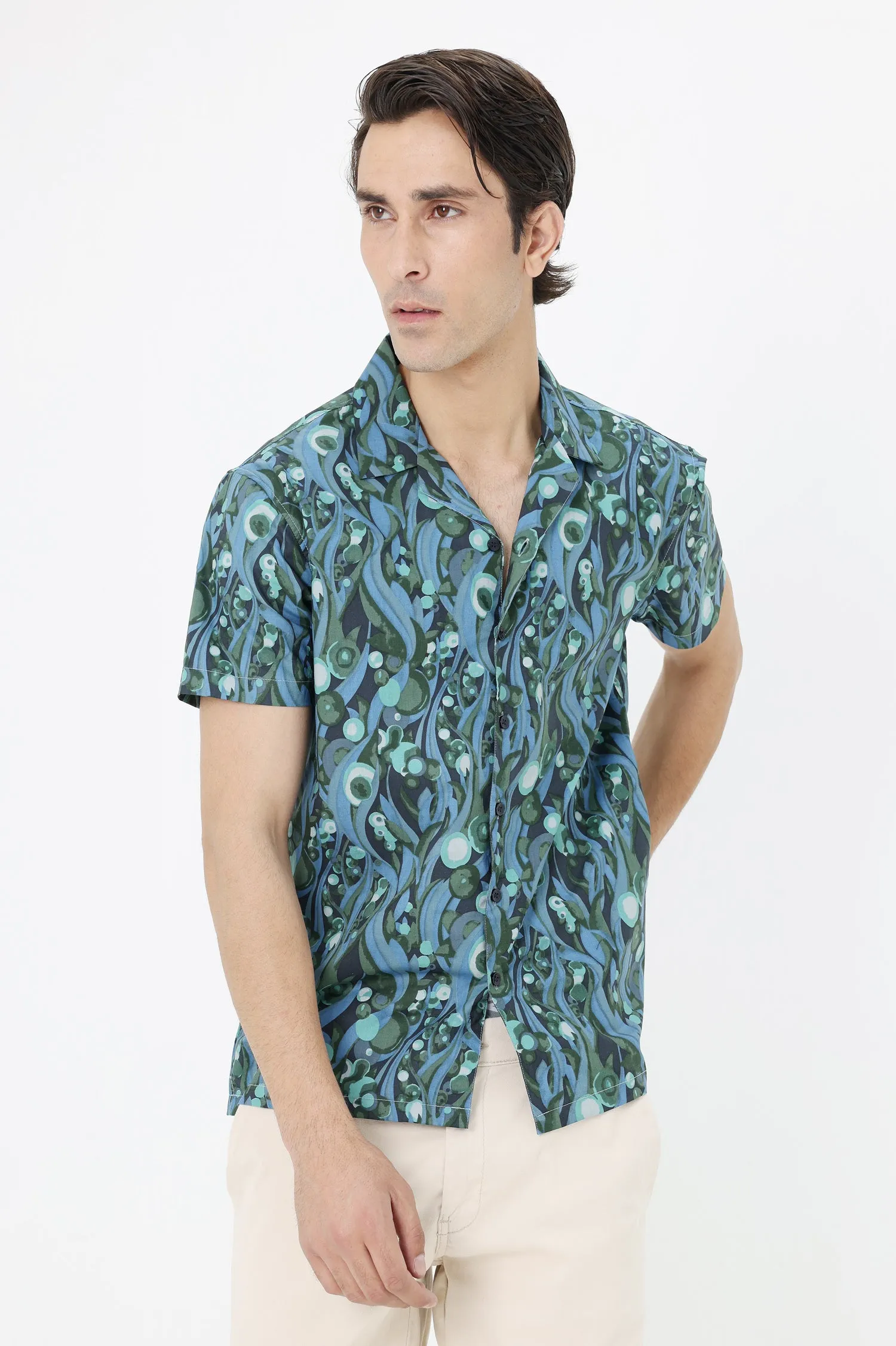 DAPPER STRIPE MEN'S SHIRT-GREEN