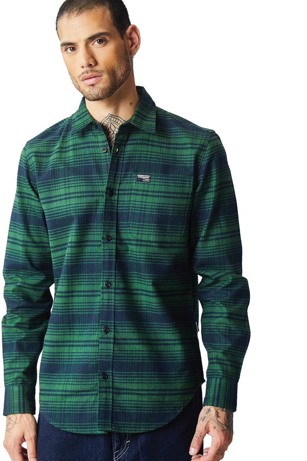 Dark Green Regular Fit Shirt