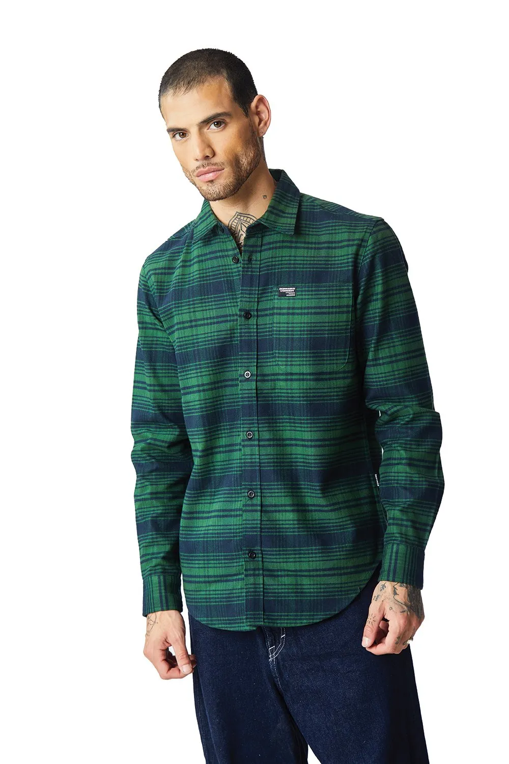 Dark Green Regular Fit Shirt