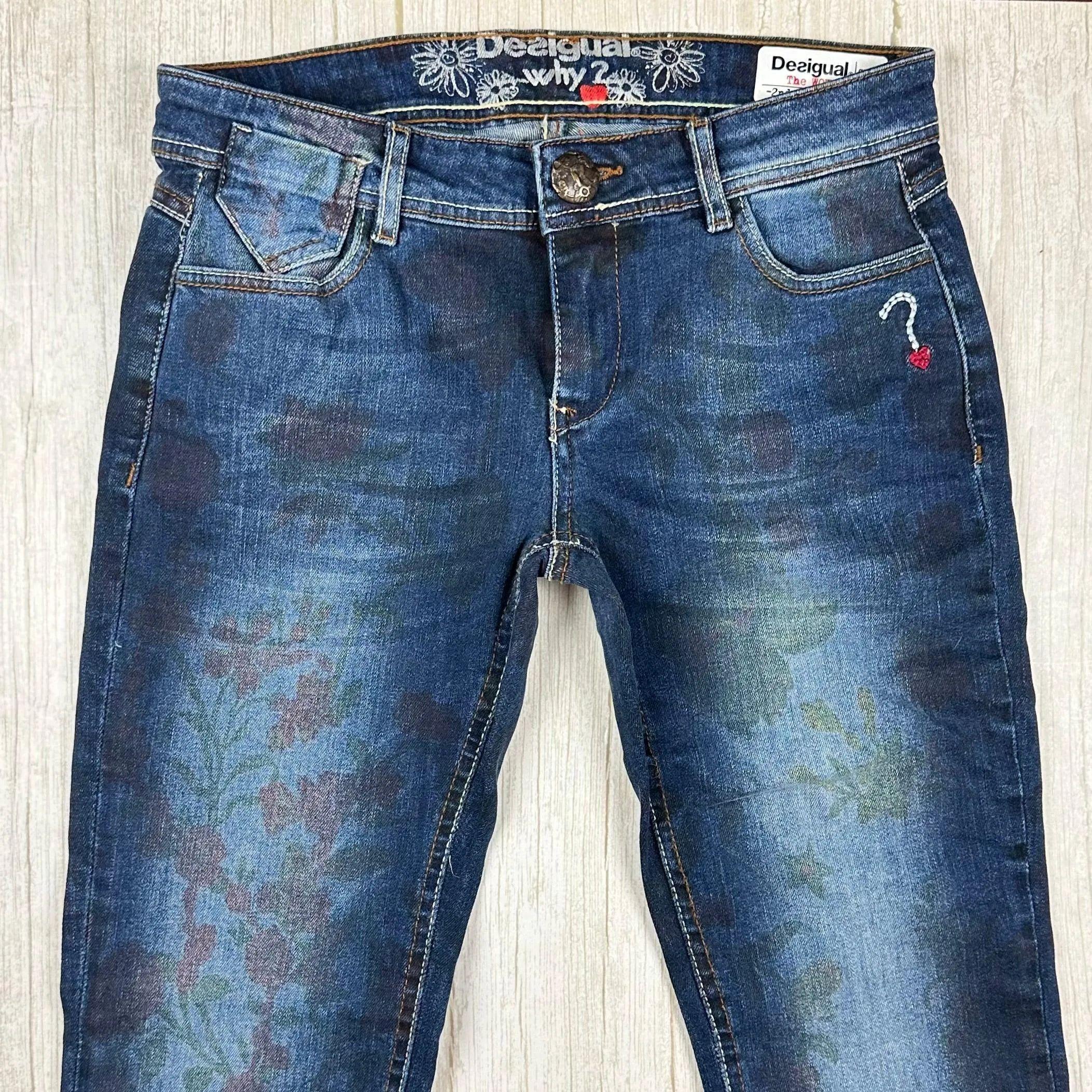 Desigual Ladies 'The Wow' Low Straight Jeans -Size 26