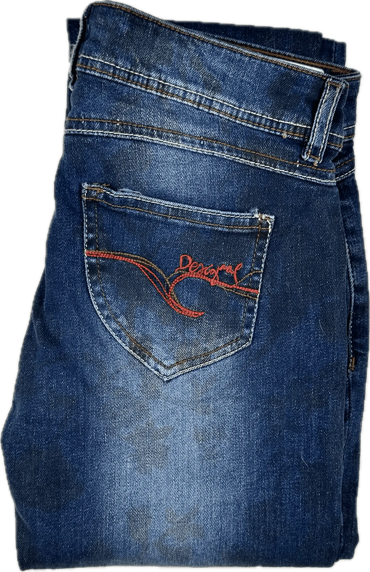 Desigual Ladies 'The Wow' Low Straight Jeans -Size 26
