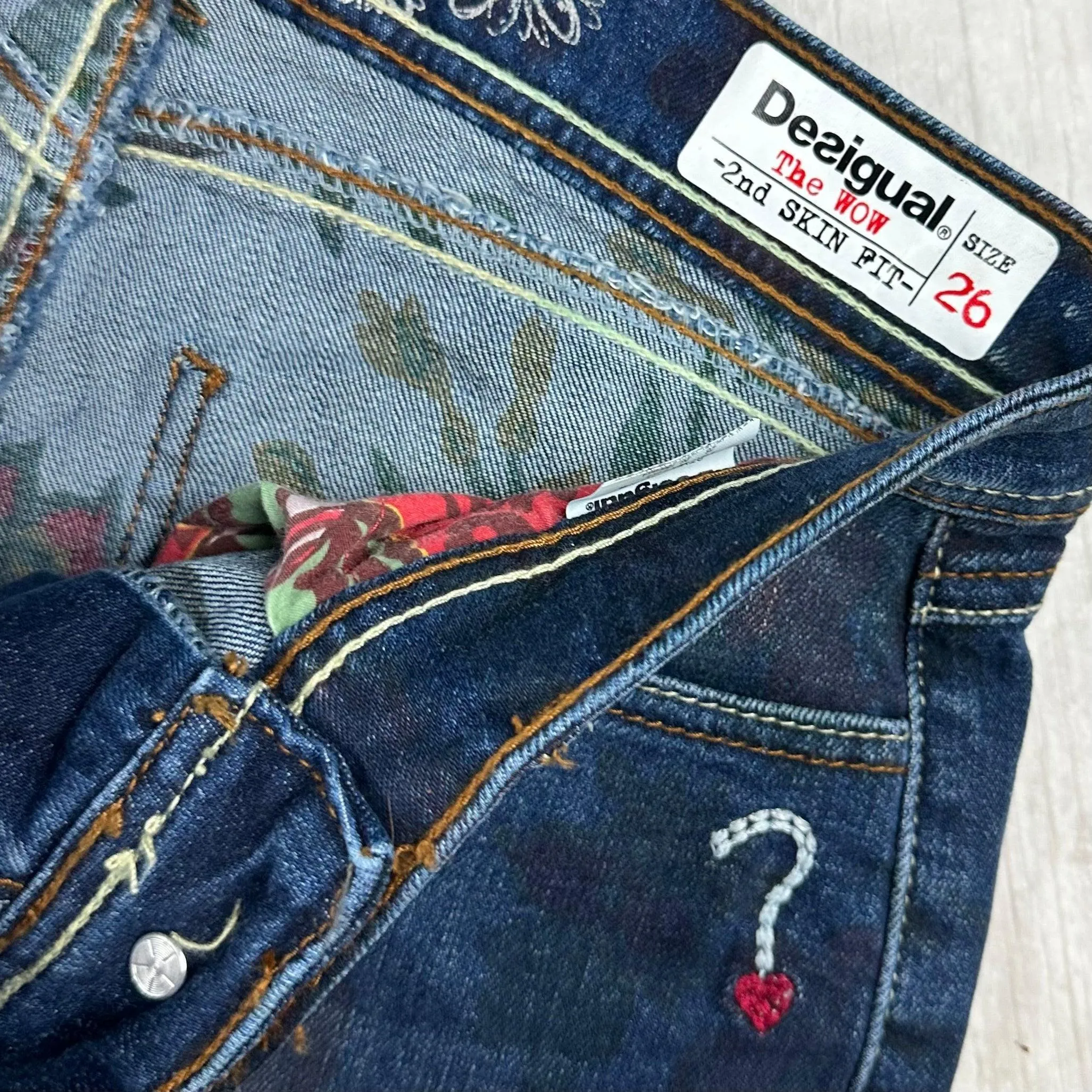Desigual Ladies 'The Wow' Low Straight Jeans -Size 26