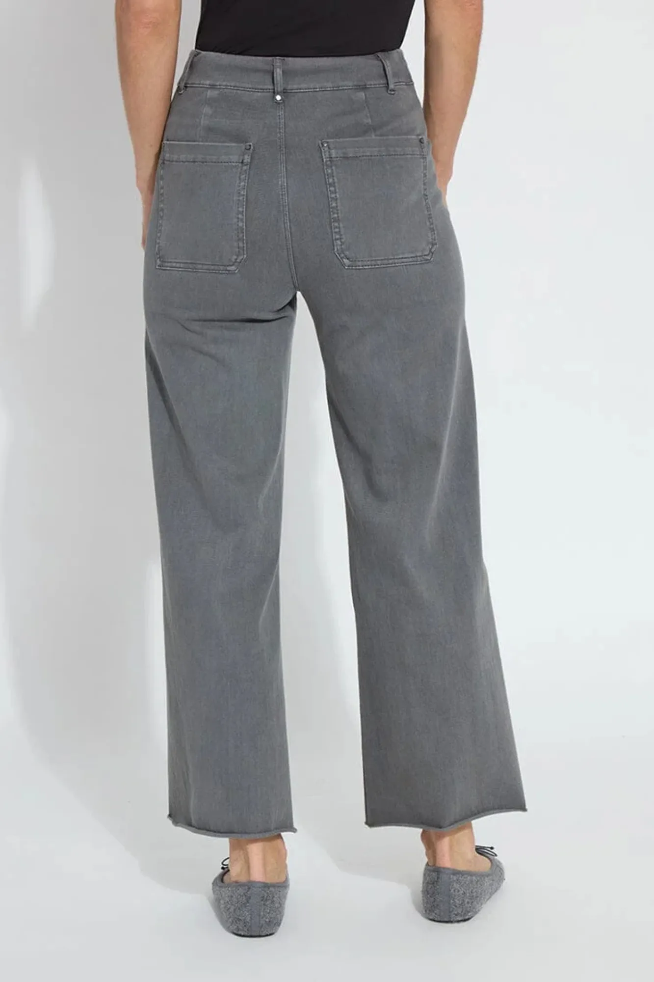 Erin Wide Leg Denim Antique Wash Charcoal
