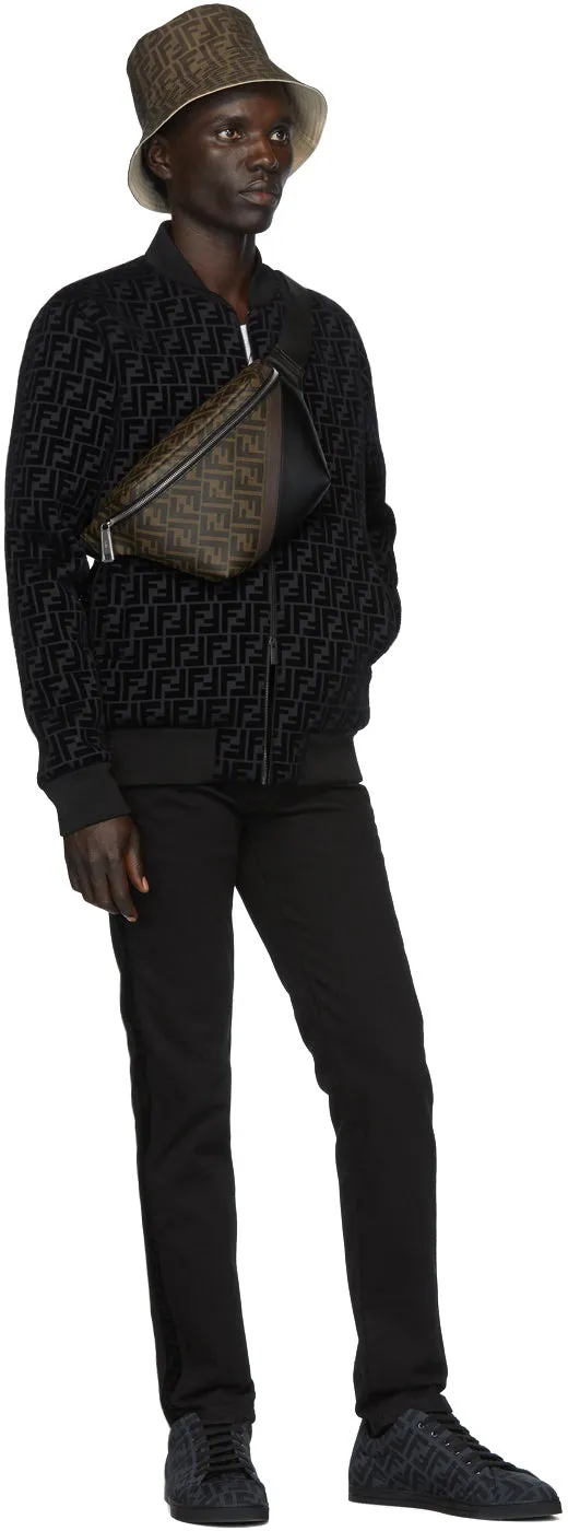 Fendi Black FF Velvet Tape Jeans