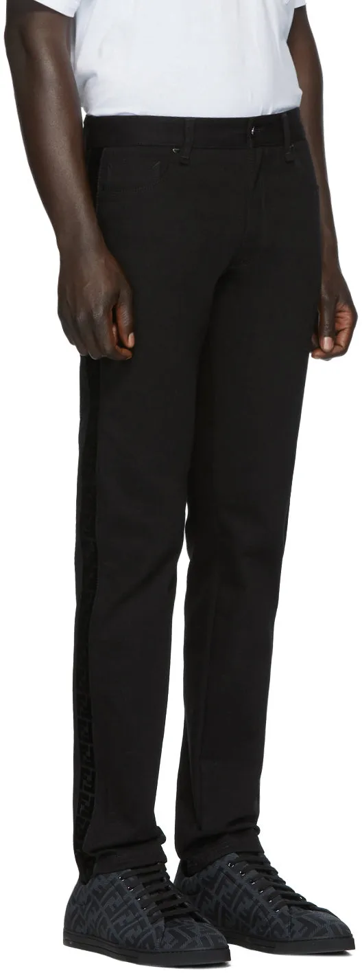 Fendi Black FF Velvet Tape Jeans
