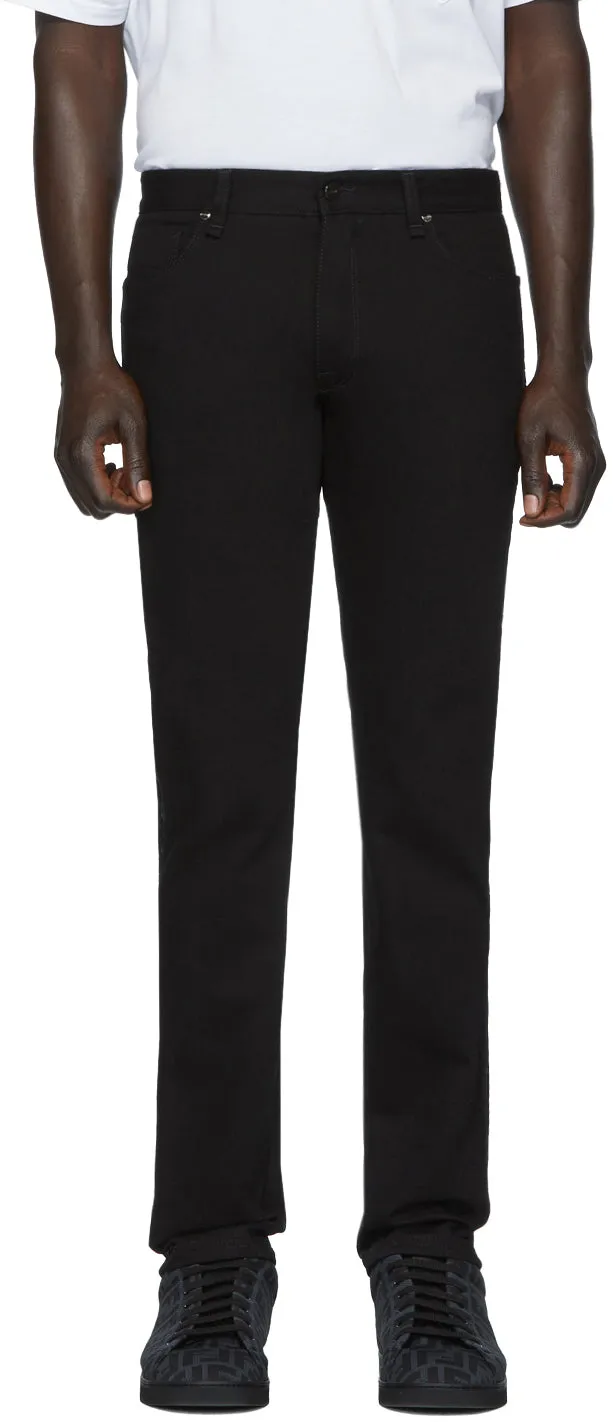 Fendi Black FF Velvet Tape Jeans