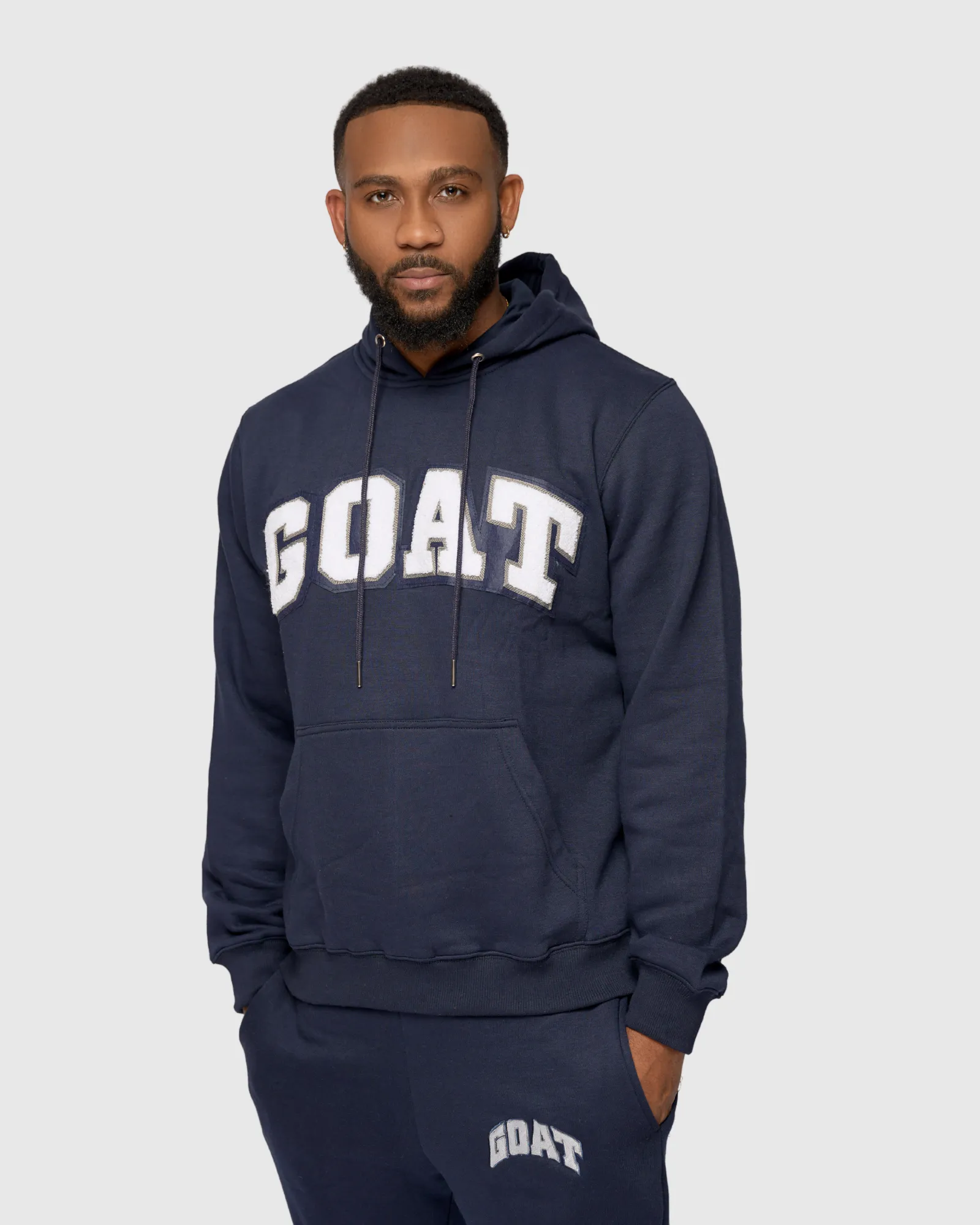 Navy GOAT Arch Logo Chenille Sweatsuit with Midnight Hue