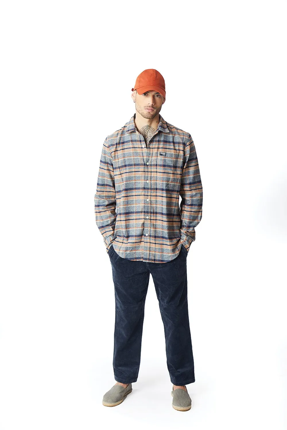 Grey Orange Multi Colour Regular Fit Shirt