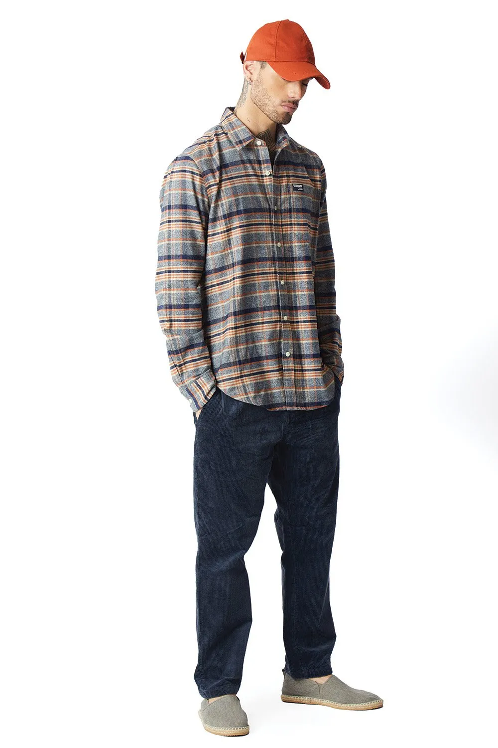 Grey Orange Multi Colour Regular Fit Shirt