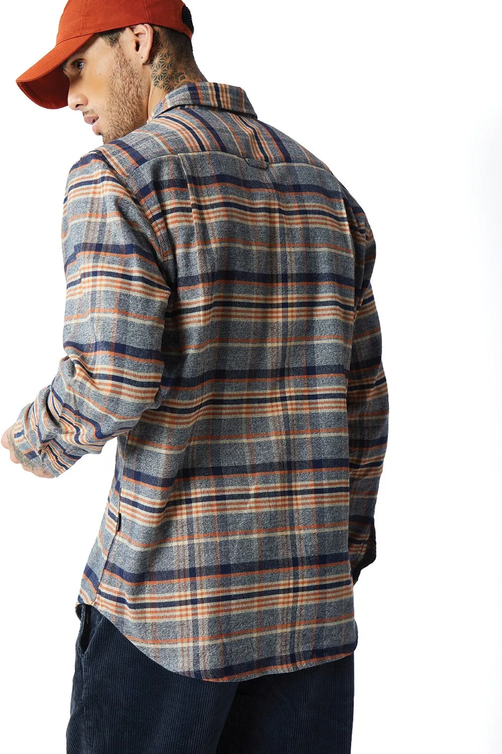 Grey Orange Multi Colour Regular Fit Shirt