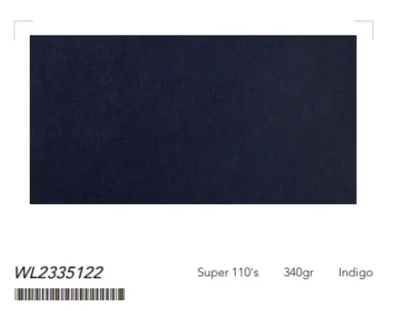 Indigo Double Breasted / Two Piece Suit Italian Pure Wool Super 110'S