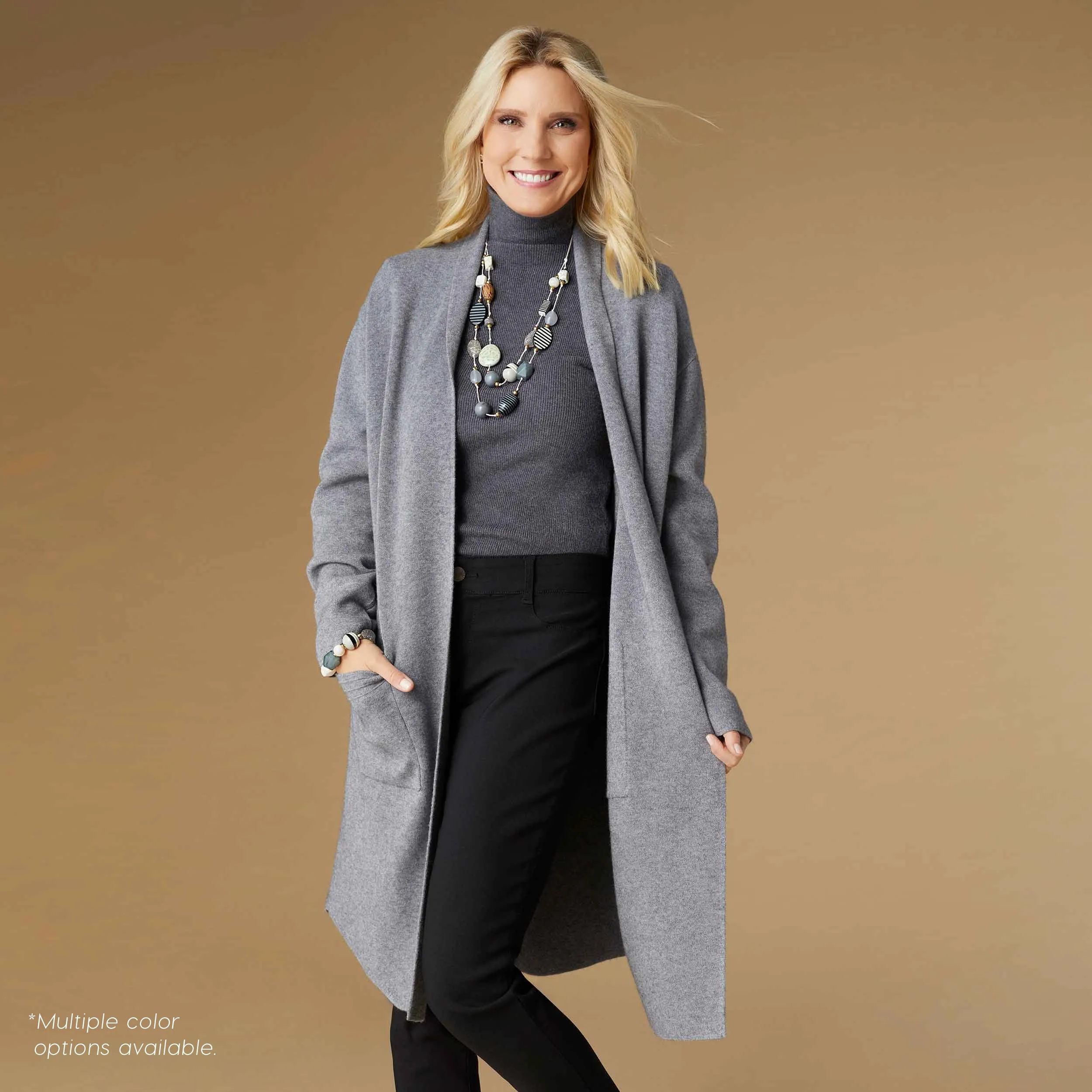 Lattice Back Long Cardigan Sweater