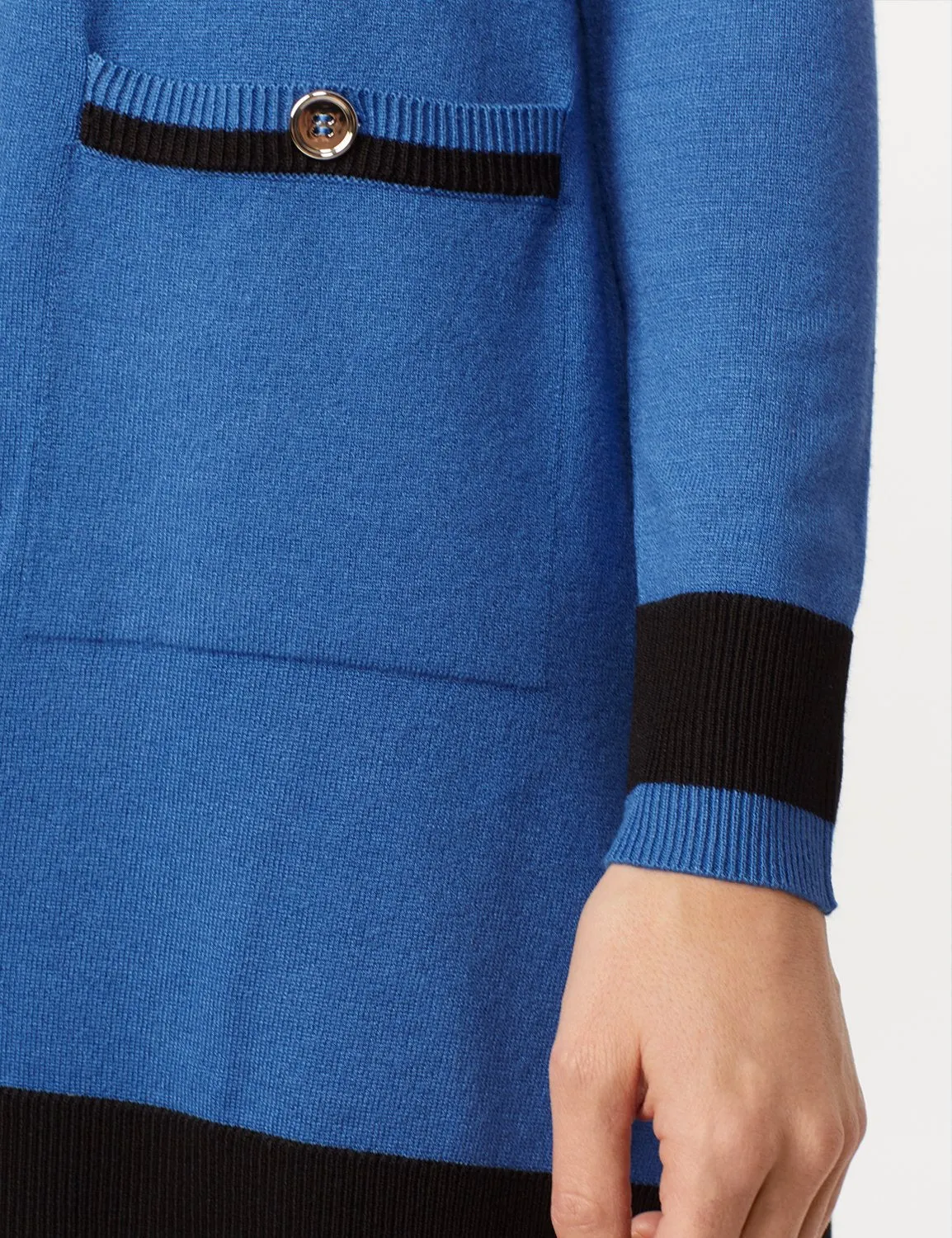 Long Sleeve Color Block Duster