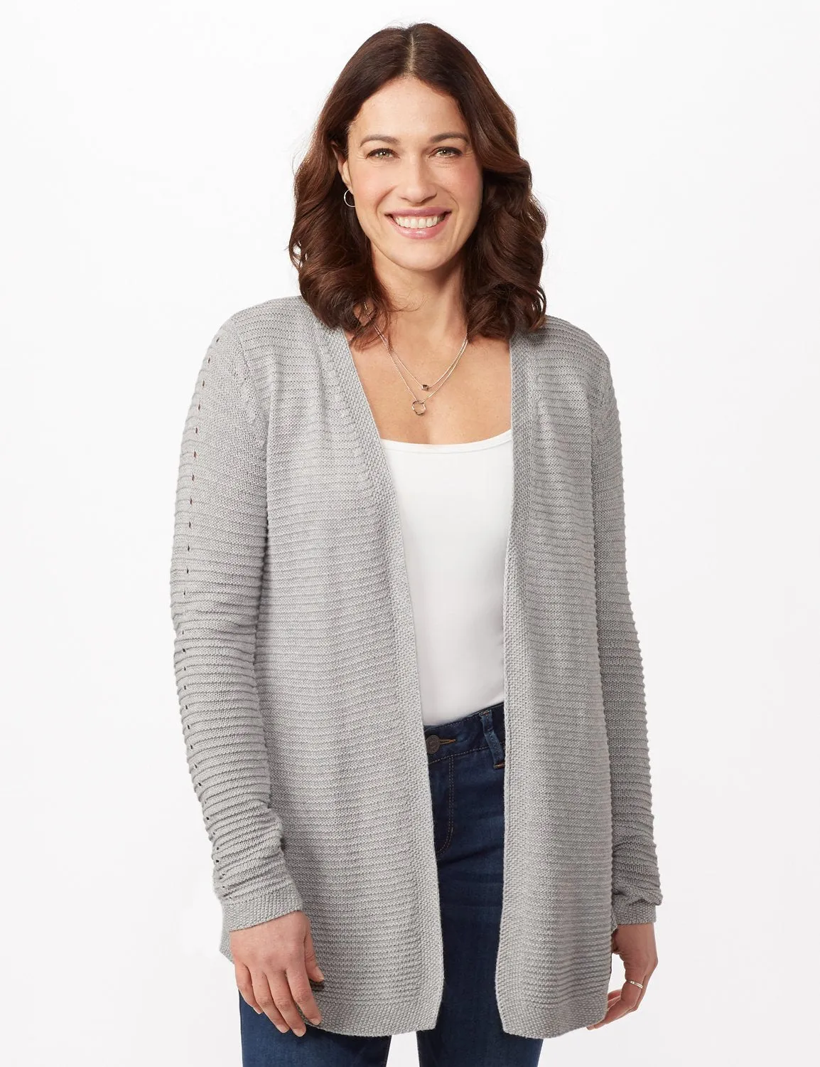 Long Sleeve Ottoman with Pointelle Sleeve and Back