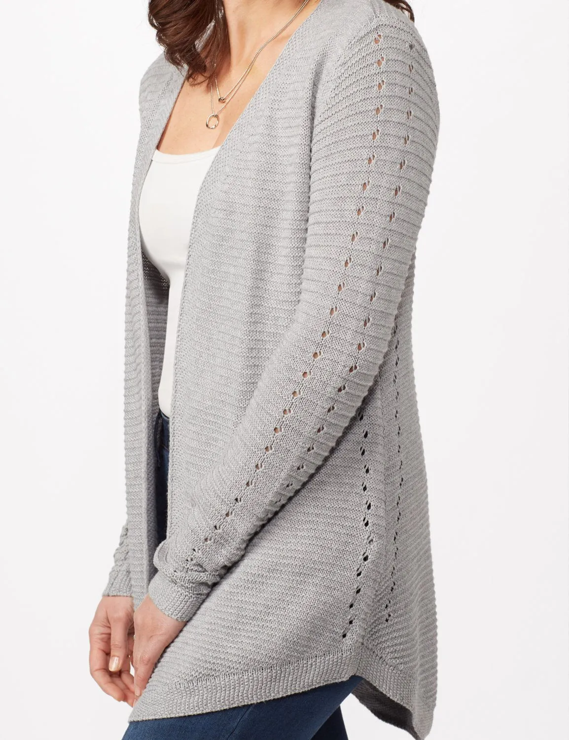 Long Sleeve Ottoman with Pointelle Sleeve and Back