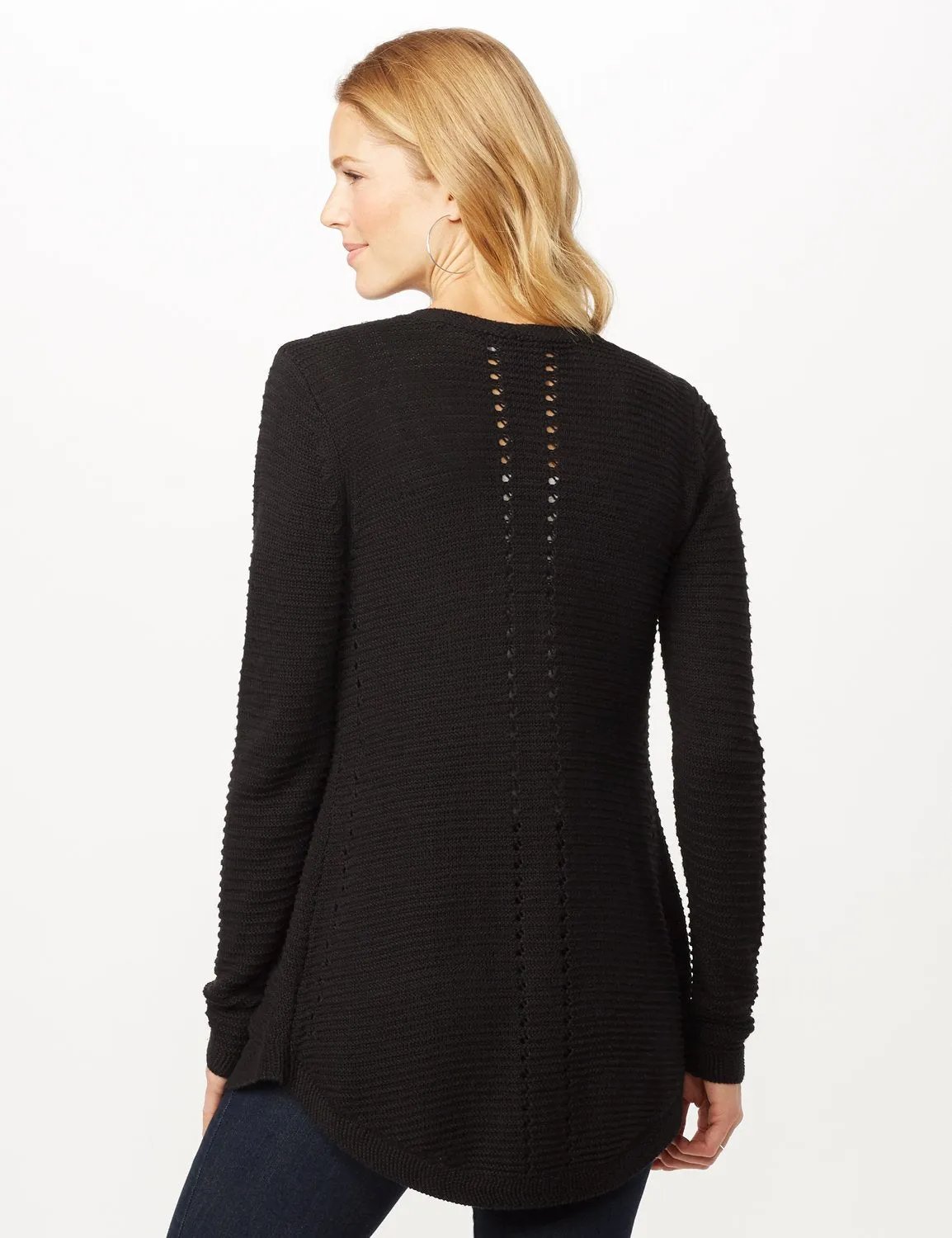 Long Sleeve Ottoman with Pointelle Sleeve and Back