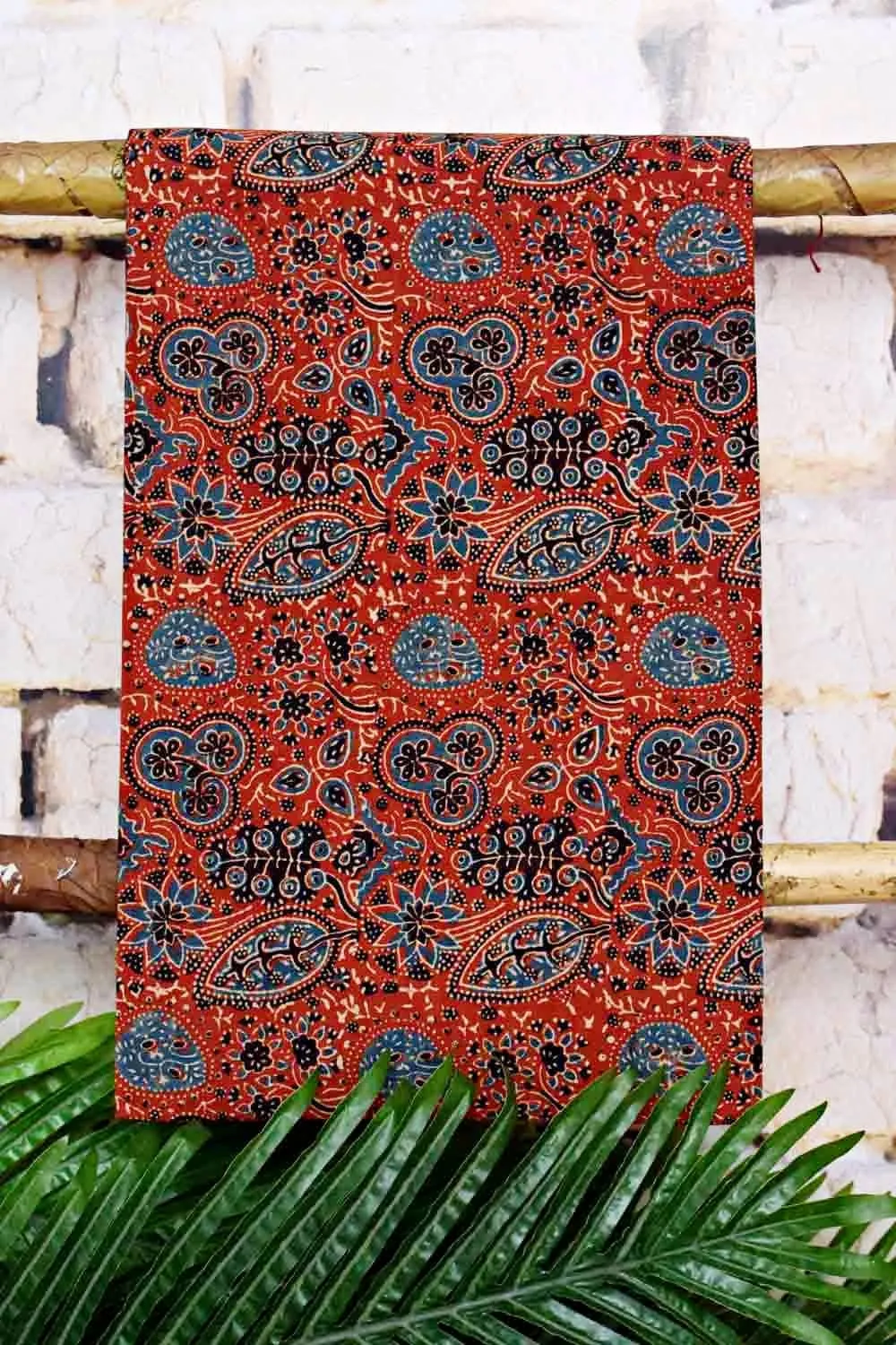 Madder-Blue Ajrakh with Batik Unstitched Suit