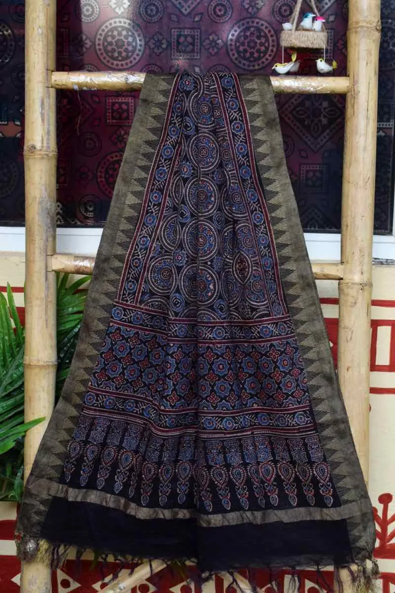 Madder Kantha Naturally Dyed  Ajrakh Block Print Set