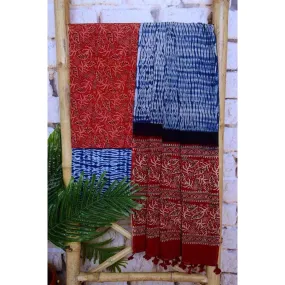 Madder Special Ajrakh Shibori Cotton Suit