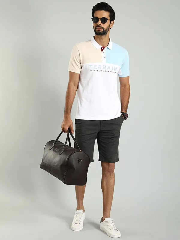 Men Color Block Polo T-Shirt