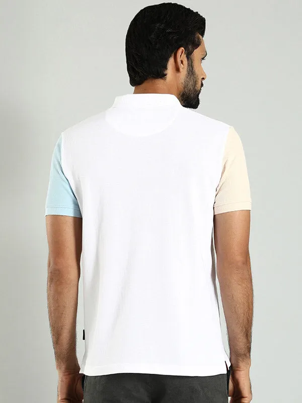 Men Color Block Polo T-Shirt