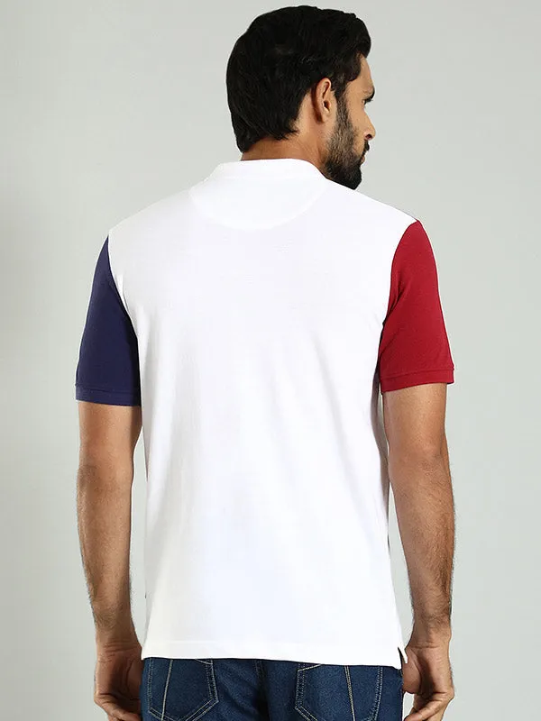 Men Color Block Polo T-Shirt