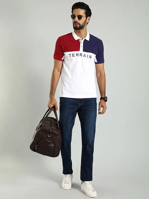 Men Color Block Polo T-Shirt