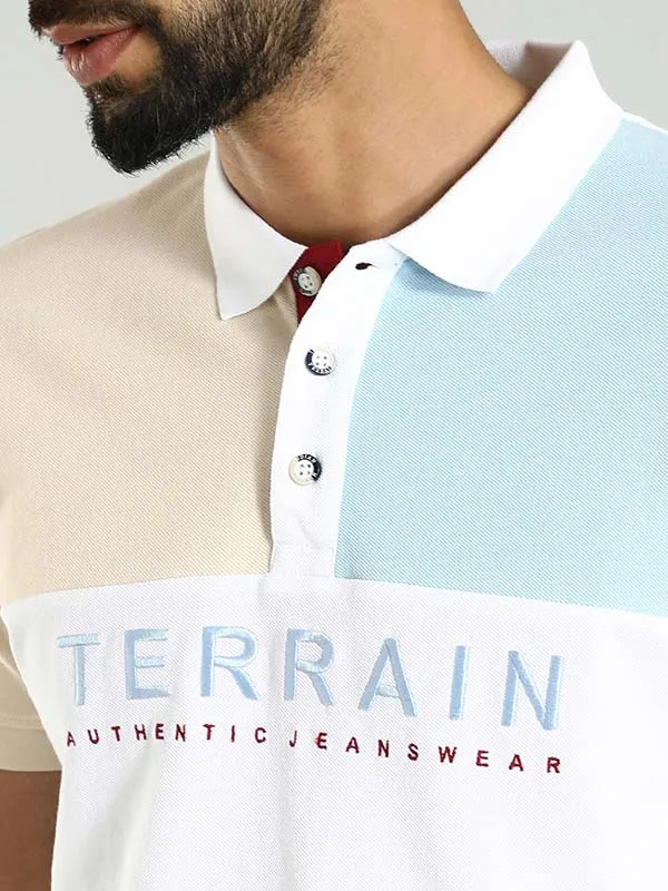 Men Color Block Polo T-Shirt